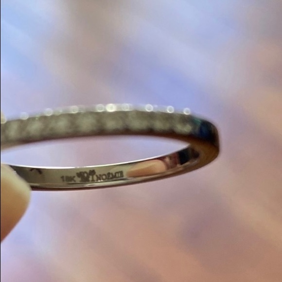 Noemie 18k white gold half eternity band. Sz 5.75. - Picture 4 of 8